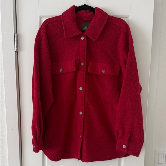 Wild Fable Red Snap Button-Up Jacket Shacket - Picture 2 of 9
